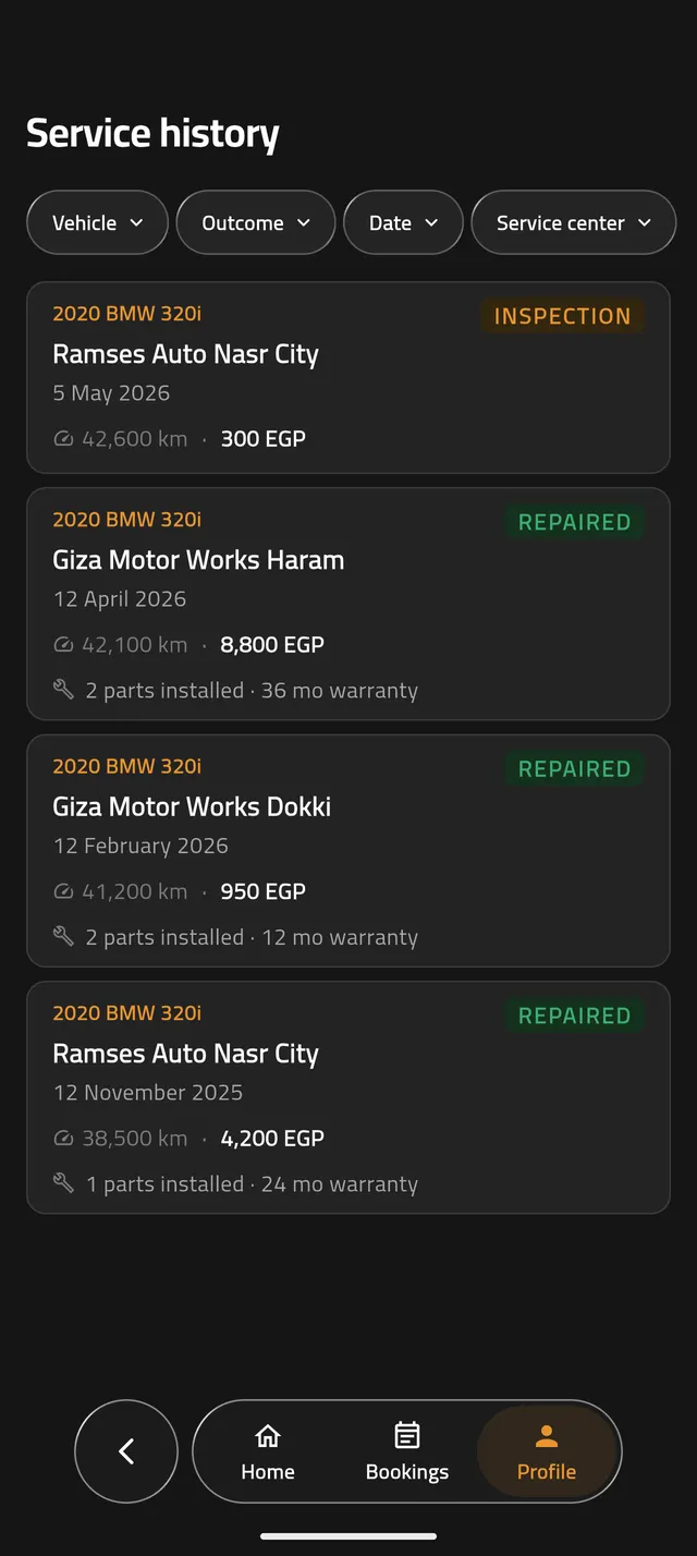 Wrenzo app service history